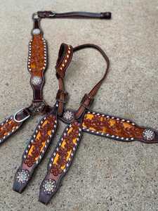 Qualité supérieure Cheval Headstall Poitrine Collier Floral Peint À La Main Ensemble Tack au meilleur prix - Product Image 4