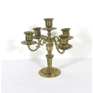 Candélabre en laiton créatif Candélabre à 5 bras Petit candélabre Décor romantique Salle à manger ou Table d'appoint au prix le plus bas - Product Image 1