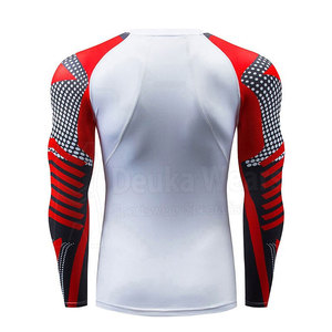 Ropa Deportiva Personalizada al por Mayor con Cuello Redondo, Camiseta Deportiva de Compresión Elástica con Estampado por Sublimación en Poliéster - Product Image 2