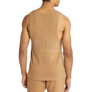 Venta al por mayor de color sólido hombres camiseta sin mangas ropa deportiva personalizada hombres camiseta sin mangas gimnasio Fitness hombres camiseta sin mangas - Product Image 4