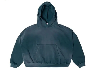 Vente en gros Sweat à capuche homme lourd couleur unie personnalisé Sweat à capuche fermeture éclair délavé à l'acide vintage à épaules tombantes de haute qualité - Product Image 1