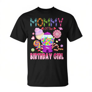 Maglietta Promozionale 'Mamma della Festa' con Design Colorato Caramella per Celebrare Giornate Speciali - Product Image 2