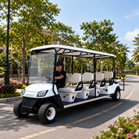 Voiturette de golf électrique de luxe UCJD-DH-18 10 places pour hôtel, parc et transport commercial