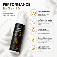 Fabricant de mousse coiffante pour tresses sous marque privée, fixation forte et anti-frisottis pour tresses africaines et torsades