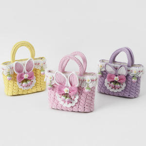 <b>Cute</b> Hand-crochet Girls Girly Tote Handwoven Knitted Bag Lolita Rabbit Bag Princess Hand Knitted Bag Change <b>Purse</b> Accessory - Product Image 1