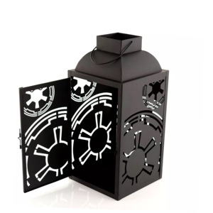 Nordic Christmas Style Custom <b>Black</b> Metal Cutout Table Top <b>Lantern</b> European Decorative <b>Candle</b> Holder and Jar for Home Use - Product Image 6