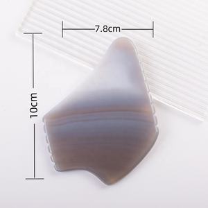 Herramienta Facial de Ágata Gris Natural con Logotipo Personalizado, Producto Nuevo, Piedra de Guasha de Ágata Gris con Borde Irregular, Empaque en Caja, Rodillo de Jade - Product Image 5