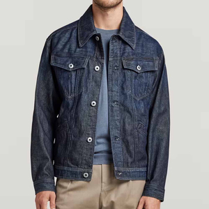 Veste J en jean bleu foncé pour hommes décontracté boutonné vêtements d'extérieur personnalisés élégant sans couture respirant Gym Sport Fitness Streetwear manteau - Product Image 1