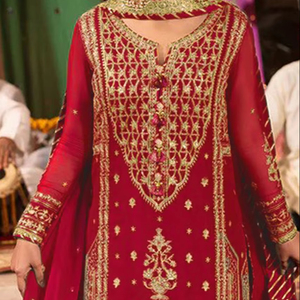 Indio paquistaní elegante diseñador de calidad superior Color rojo Salwar kameez más de moda más alta exportación desgaste del partido desgaste nupcial - Product Image 2