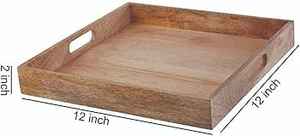 Planche de service carrée en bois faite à la main assiette sans danger pour les gâteaux Desserts apéritifs plateaux décoratifs - Product Image 2