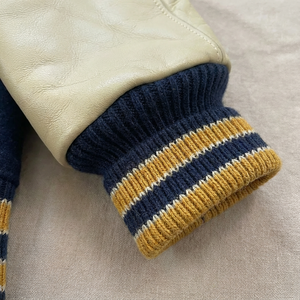 Chaqueta Universitaria Vintage, Cuerpo de Lana, Mangas de Cuero, Parches Bordados, Chaqueta Retro de Baloncesto, Béisbol Universitario para Hombre - Product Image 5