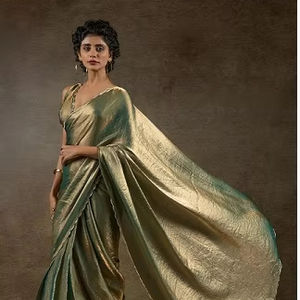 ชุดส่าหรีผ้าไหมลายอวกาศสำหรับผู้หญิงอินเดียชุดพื้นเมืองสุดพิเศษสำหรับเจ้าสาวดูหรูหราและสง่างาม - Product Image 2