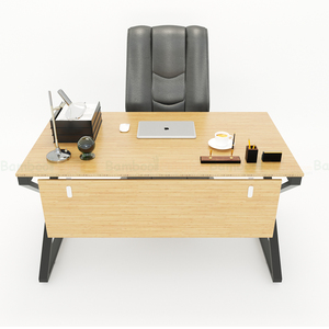 Bureau XBamboo BFXB006 140x80cm, table d'ordinateur moderne minimaliste avec pieds en fer assemblés pour le bureau ou la chambre - Product Image 2