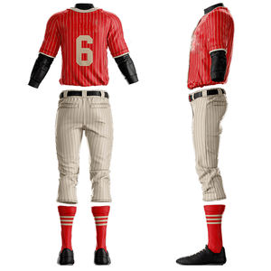 Botón de alta calidad de secado rápido transpirable béisbol Softball rayas personalizadas botón Camisas Pantalones ropa deportiva uniforme - Product Image 2