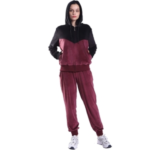 Conjunto de chándal de dos piezas con parche bordado desgastado Vintage personalizado para mujer, pantalones de chándal lavados con ácido y Sudadera con capucha para verano - Product Image 4