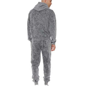 Ensemble de survêtement pour homme en molleton oversize, style streetwear, délavé à l'acide, fabrication professionnelle, deux pièces - Product Image 5