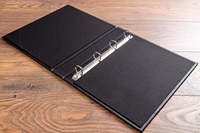 Penata Binder 3 cincin Vintage profesional, cincin 2 inci ukuran lembaran 8.5 "X 11", sarung keras gaya saku dalam A4 kulit PU