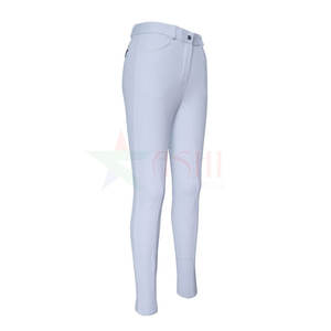 Legging d'équitation pour femme avec logo personnalisé, taille mi-haute, coupe slim, imperméable, coupe-vent, en spandex/polyester, culotte d'équitation personnalisée - Product Image 2