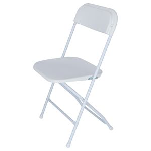 WELL HOME Chaise de jardin pliante blanche avec structure en métal 44x44x80 cm - Product Image 1