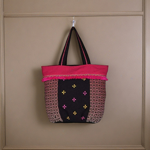 Bolsa de Mano Elegante de Lona de Algodón Premium con Cierre de Cremallera, Estilo Vintage para Mujer, Bolsas de Compras Reutilizables, Hechas en India - Product Image 5