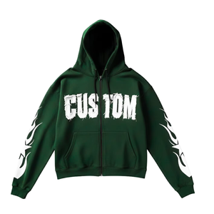 Sudadera con Capucha Extra Grande 100% Algodón para Hombre, 420 GSM, Gruesa, Transpirable, Personalizada con Apliques Bordados Desgastados - Product Image 1