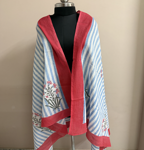 ผ้าคลุมไหล่พิมพ์ลายด้วยมือจากผ้าฝ้ายน้ำหนักเบาสำหรับผู้หญิง CHHEENT เหมาะสำหรับทุกฤดู ทนทาน กันลม ระบายอากาศได้ดี แห้งเร็ว แบบดั้งเดิม - Product Image 1