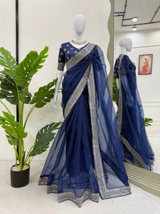 Bollywood Designer porter Saree Designer indien avec broderie, travail de perles, travail de séquence, mariage pakistanais et saree de fête - Product Image 6