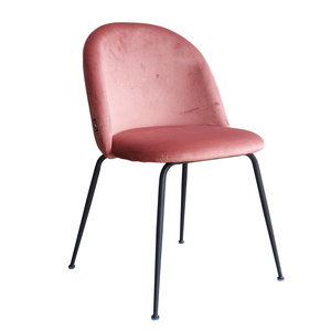 Lucas Contemporary Dressing <b>Chair</b> with Multi-Colored Velvet Cushion and Black <b>Painted</b> Iron Legs GTD006 Design - Product Image 1