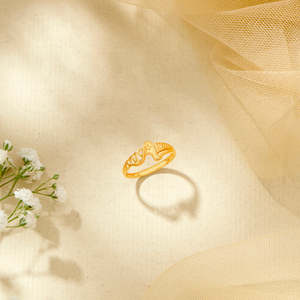Bague en pierre naturelle jaune or avec motif animal pour femme, cadeau de mariage - Product Image 1