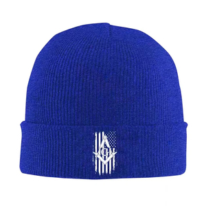 Gorro Masónico con Bandera Americana y Compás Cuadrado, Gorro Cálido de Invierno para Hombre y Mujer, Gorro de Punto Acrílico - Product Image 6