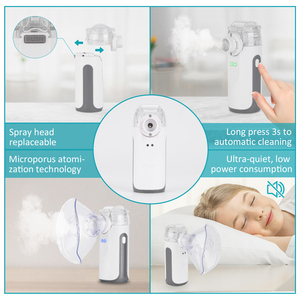 Fitconn Nebulizer dewasa portabel, bahan ABS modis dapat diisi ulang, mekanik/daya listrik untuk penggunaan medis - Product Image 5