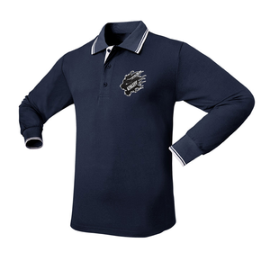 Athlefit Polo à manches longues-Patte boutonnée avec col côtelé et garniture contrastée pour un polo de golf à l'aspect poli - Product Image 2
