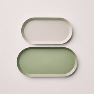 Plateau de service en métal de qualité supérieure, couleur verte, avec finition élégante, pour table à manger et décoration intérieure - Product Image 2