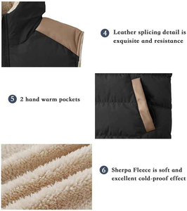 Top corto sin mangas con cremallera de invierno informal de talla grande, chaleco acolchado de lona, transpirable de alta calidad para hombres - Product Image 5