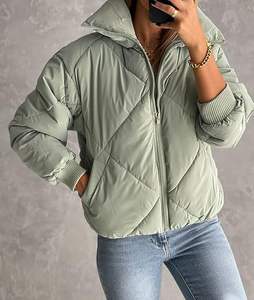 Abrigo cálido de invierno 2025 para mujer, chaleco acolchado con chaqueta sin mangas con cremallera, transpirable, impermeable, relleno de algodón - Product Image 4