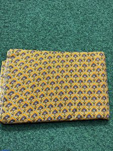 100% tela de algodón Premium estampado de bloque de mano amarillo con patrón de flores artesanal para decoración del hogar vestidos costura vendida por yarda - Product Image 3