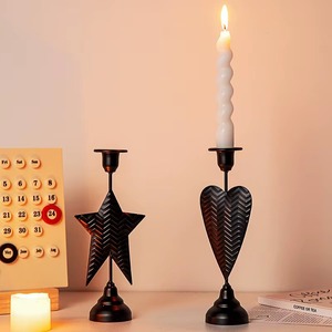 <b>Black</b> Designer Iron Candle Stand Elegant Design Perfect For Bedroom Decor Table Centerpiece And Celebration Use From India - Product Image 3