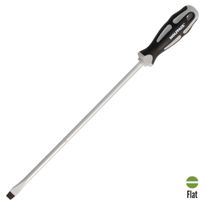 Cacciavite Piatto Stampato in Acciaio S2 con Impugnatura Bimateriale TPR Dimensioni 1,6 x Ø 9,0 x 300 mm. DIN5265 - Product Image 1