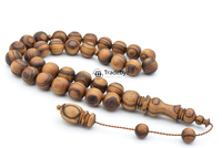 Tasbih Mala en bois poli écologique pour usage quotidien - Perles de prière islamiques tendance pour la méditation, le culte et la pureté - Cadeau par Tradebyd