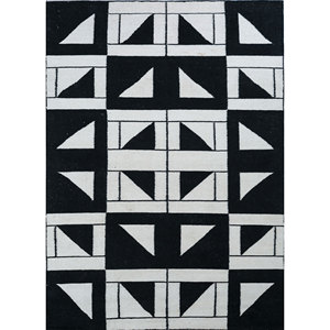 Alfombra de Yute Geométrica Abstracta Indusbar de 4m de Ancho, Tejido Plano de Lana con 10mm de Grosor para Habitación Juvenil -DW-178 - Product Image 1