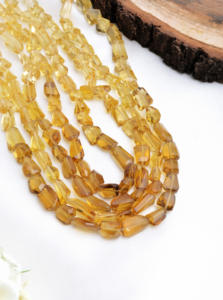 สร้อยคอพลอยธรรมชาติ ฮันนี่ควอตซ์ ทรงเหลี่ยม 16 นิ้ว สำหรับทำเครื่องประดับชั้นดี - Product Image 2