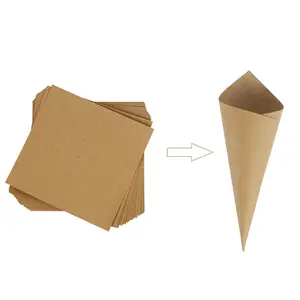 Papel Kraft biodegradável atacado Papel Kraft Desenho Festa Doces Presente batatas fritas com cones de papel