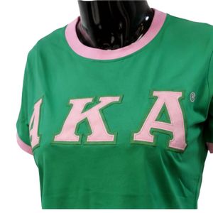 T-shirt Ringer Vert Rose pour Femme à Manches Courtes avec Bordure Contrastante, Haut Décontracté Tendance, Vêtement Streetwear Élégant pour Dames, Vente en Gros - Product Image 6