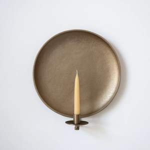 Round Metal <b>Wall</b> <b>Sconce</b> Candle Holder Grey Hammered W/O Candle Vintage Church Wedding Party <b>Wall</b> Art Bulk Hand Made - Product Image 2