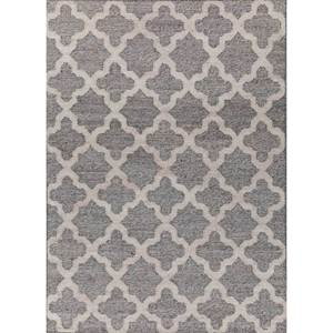 พรมลายเรขาคณิตอินดัสบาร์สีเทาและสีดำ ทอแบบแบน ทำจากขนสัตว์และวิสโคส สำหรับบ้าน รุ่น ADWV-13049 - Product Image 1