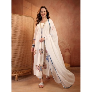 Rama's Gorgeous Women's Pure Cotton Kurta Set Featuring Exquisite Floral Embroidery Quick Dry Regular Thread Work Beautiful - Product Image 1