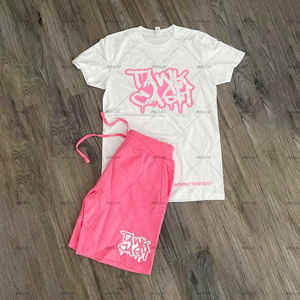 Ensemble de survêtement sportif pour homme, respirant, personnalisé, streetwear, été, t-shirt et short, décontracté, en coton, deux pièces - Product Image 3