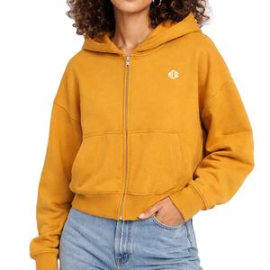 Trendy Women <b>Oversized</b> Zipper <b>Hoodies</b> Premium Cotton <b>Fleece</b> Streetwear Wholesale Custom Logo <b>Hoodies</b> Women OEM Private Label - Product Image 1