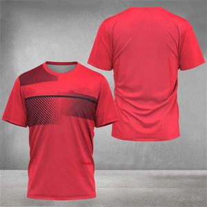 Boutique T-shirt respirant de sport de fitness pour hommes haut à séchage rapide avec nouveau tissu tricoté à manches courtes de sport de tennis d'été - Product Image 2
