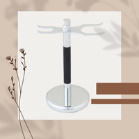 Support élégant et luxueux en acier inoxydable pour rasoir et brosse à raser - Rangement de voyage durable pour le rasage et les soins de la barbe des hommes